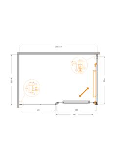 Душевой уголок CEZARES LUX-AH-FS-11-140/90-C-GM оружейная сталь
